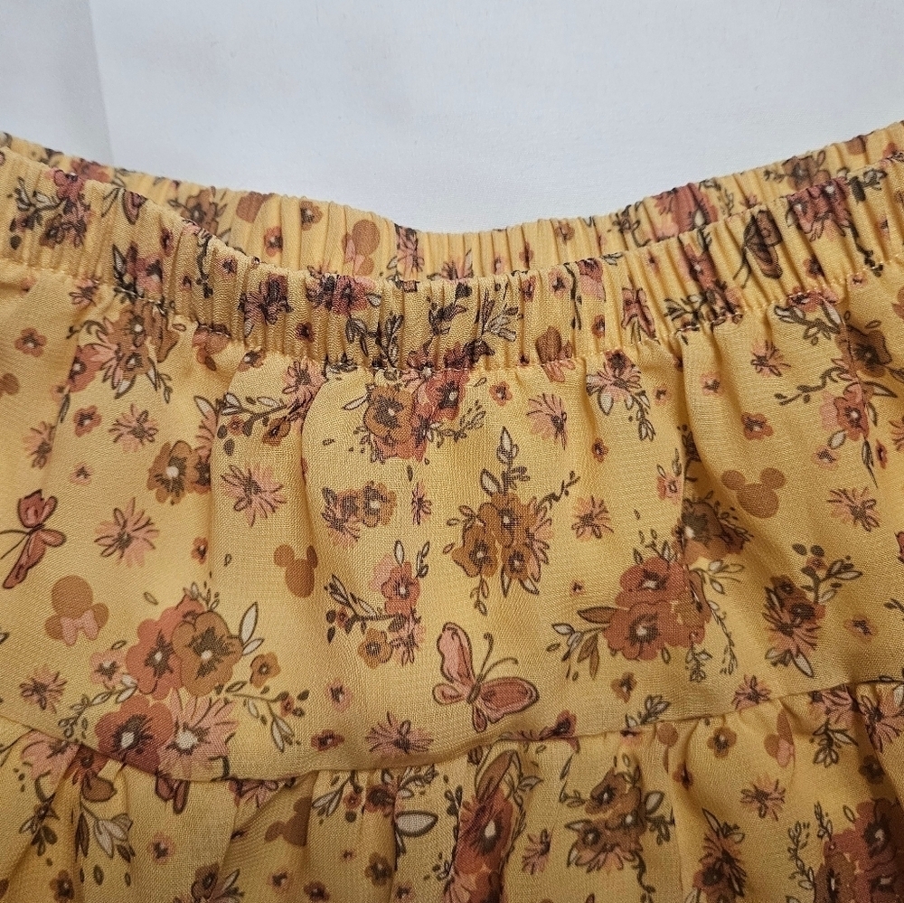 Disney Junior Minnie Girls Yellow And Pink Ruffled Skirt Size 4T - Picture 4 of 12